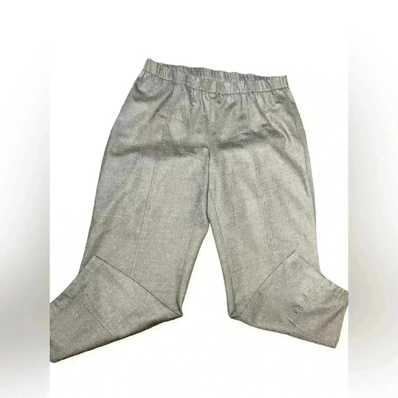Eileen Fisher Women tapered Ankle Pant Wool Smoke Crepe F16SFT Elastic Waist - Picture 4 of 11